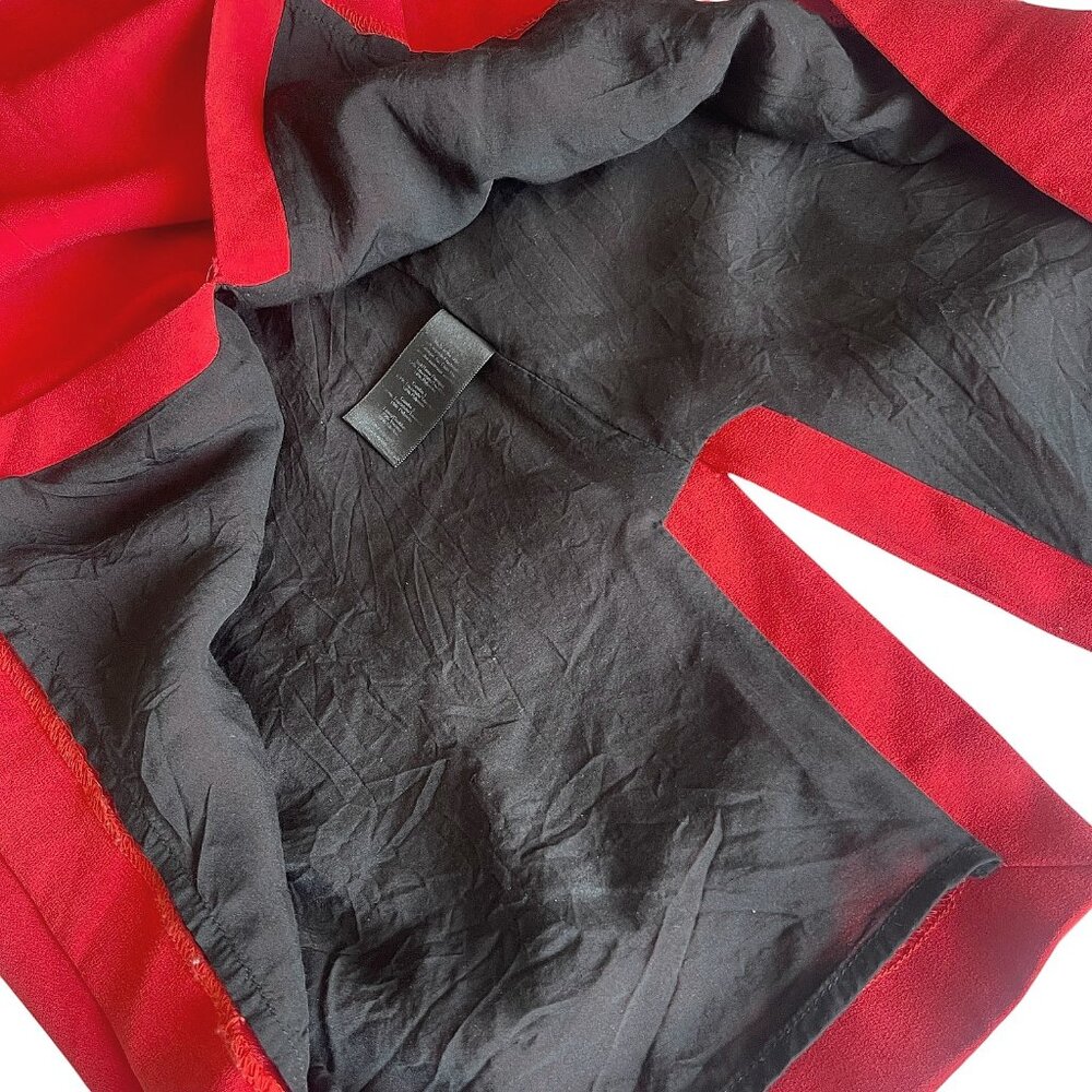 Rag & Bone Red V-Neck Contrast Stripe Sleeveless Blouse Crepe Top - Size S/P - Picture 8 of 8